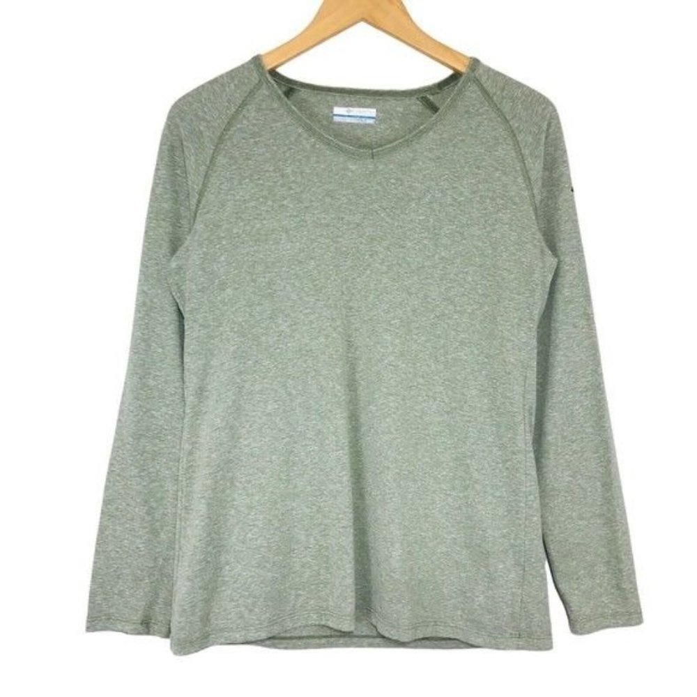 Columbia Marled Long Sleeve Active Top Green Size Medium